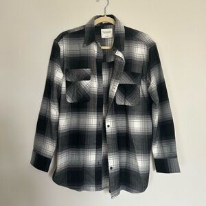 Oversized Flannel Shirt Jacket